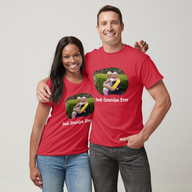 Beste Opa Hochladen Ihres horizontalen Fotos T-Shirt (Unisex)
