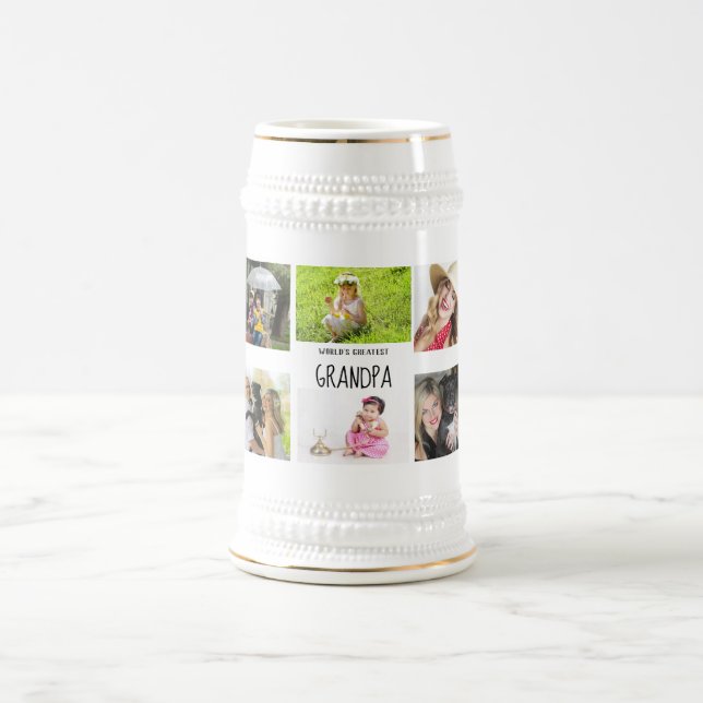 Beste Opa je 10 x Fotocollage Großkinder Tasse (Mittel)