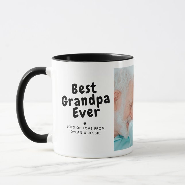Beste Opa je 2-Foto-Collage und benutzerdefinierte Tasse (Links)