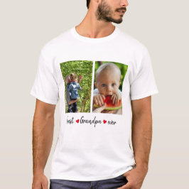 Beste Opa je 2 Foto kundenspezifisch T-Shirt