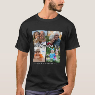 Beste Opa je 4 Foto Collage Personalisiert T-Shirt