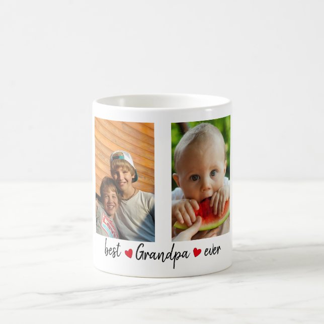 Beste Opa je 4 Foto kundenspezifisch Kaffeetasse (Mittel)