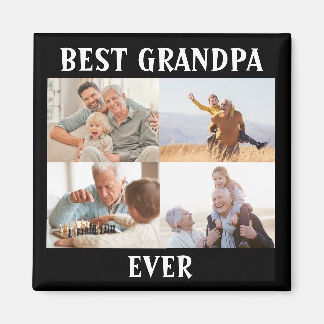 Beste Opa je 4 FotoCollage Erstellen Sie Ihre eige Magnet (Vorne)