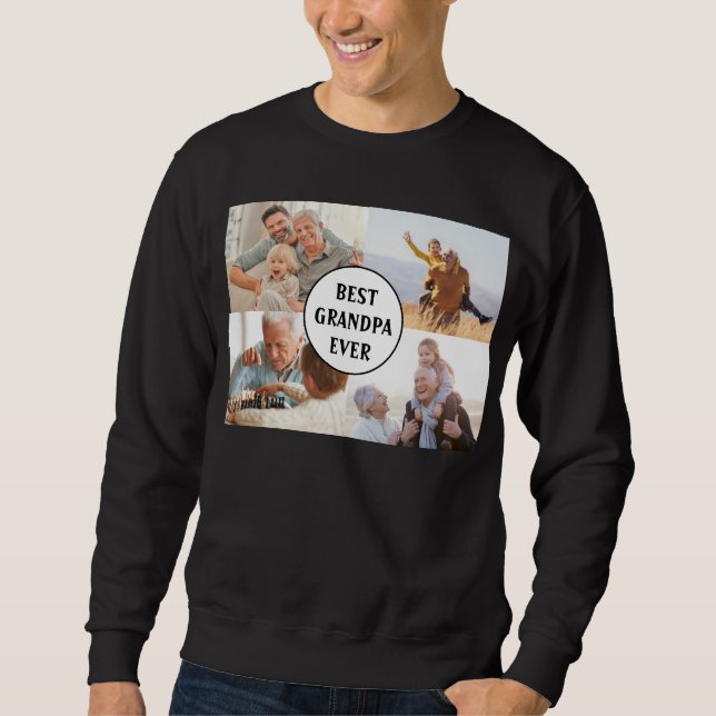 Beste Opa je 4 FotoCollage Erstellen Sie Ihre eige Sweatshirt (Vorderseite)
