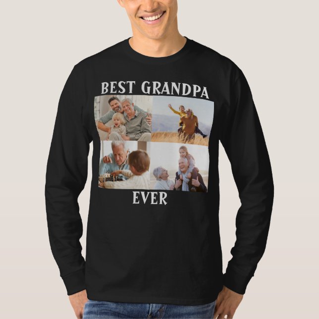 Beste Opa je 4 FotoCollage Erstellen Sie Ihre eige T-Shirt (Vorderseite)