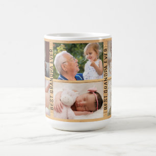 Beste Opa je 6 Foto Custom Collage rustikal Kaffeetasse