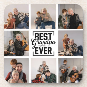 Beste Opa je 8 Foto Collage Getränkeuntersetzer