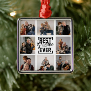 Beste Opa je 8 Foto Collage Metal Ornament Aus Metall