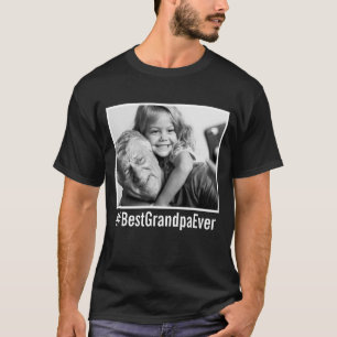 Beste Opa je benutzerdefiniertes Foto Black Hashta T-Shirt