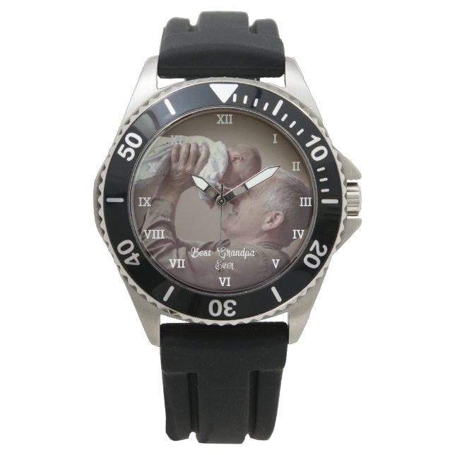 Beste Opa je benutzerdefiniertes Foto Erstellen Si Armbanduhr (Vorderseite)