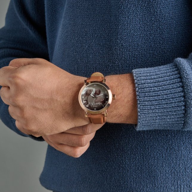 Beste Opa je benutzerdefiniertes Foto Erstellen Si Armbanduhr (Handgelenk)