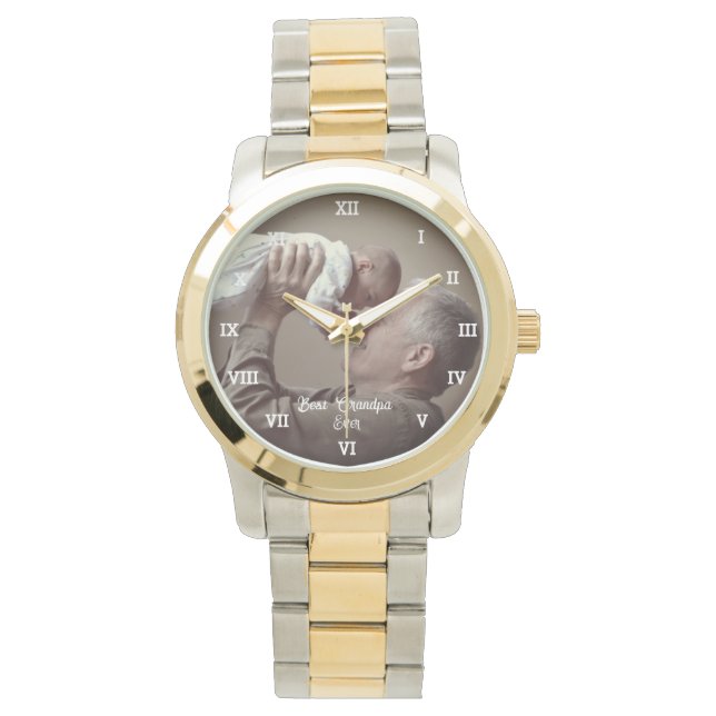 Beste Opa je benutzerdefiniertes Foto Erstellen Si Armbanduhr (Vorderseite)