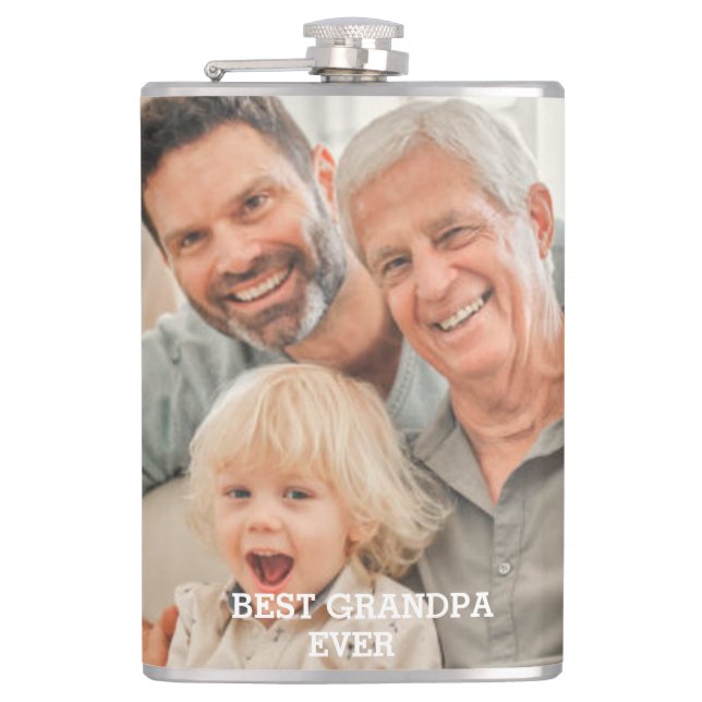 Beste Opa je benutzerdefiniertes Foto Erstellen Si Flachmann (Vorderseite)