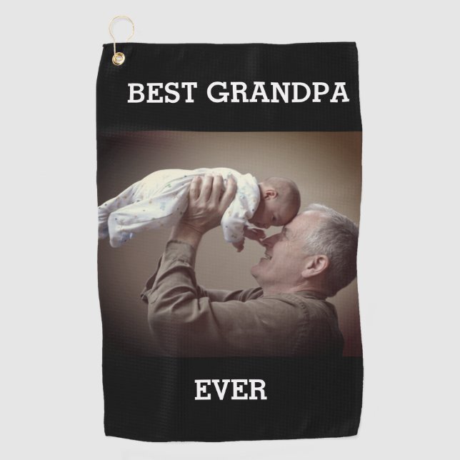 Beste Opa je benutzerdefiniertes Foto Erstellen Si Golfhandtuch (Vorderseite)