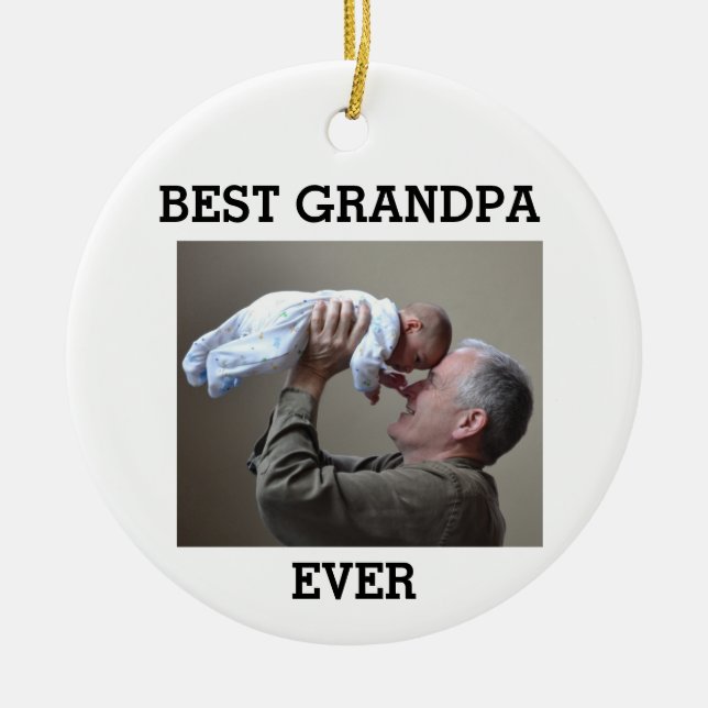 Beste Opa je benutzerdefiniertes Foto Erstellen Si Keramik Ornament (Vorne)
