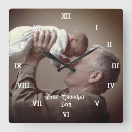 Beste Opa je benutzerdefiniertes Foto Erstellen Si Quadratische Wanduhr