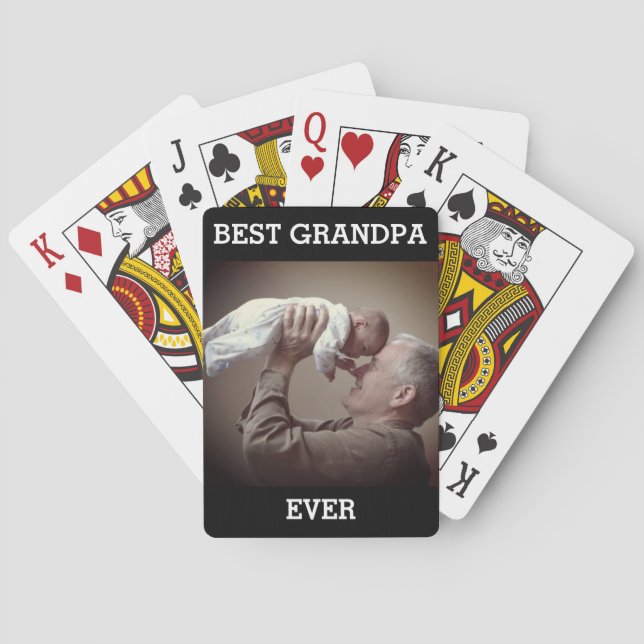 Beste Opa je benutzerdefiniertes Foto Erstellen Si Spielkarten (Rückseite)