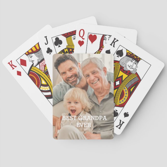 Beste Opa je benutzerdefiniertes Foto Erstellen Si Spielkarten (Rückseite)