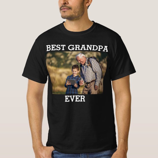 Beste Opa je benutzerdefiniertes Foto Erstellen Si T-Shirt (Vorderseite)