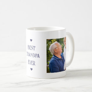 Beste Opa je Blue Modern Zwei Fotos Kaffeetasse