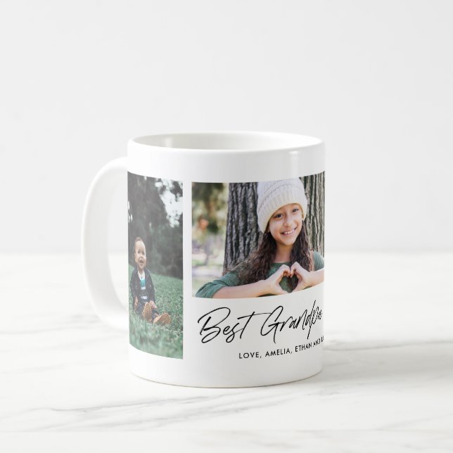 Beste Opa je drei Foto Kaffeetasse (Vorderseite Links)