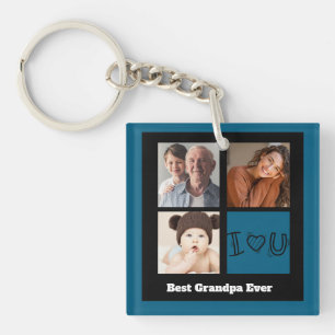 Beste Opa-je-Foto-Collage Schlüsselanhänger