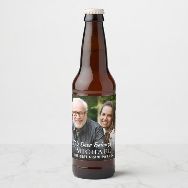 Beste Opa je Foto Personalisiert Bierflaschenetikett (Vorderseite)