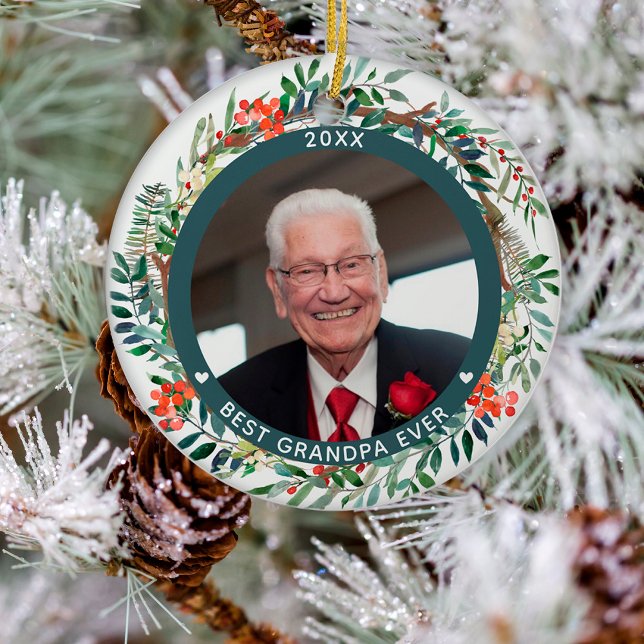 Beste Opa je Foto Weihnachten Keramik Ornament (Von Creator hochgeladen)