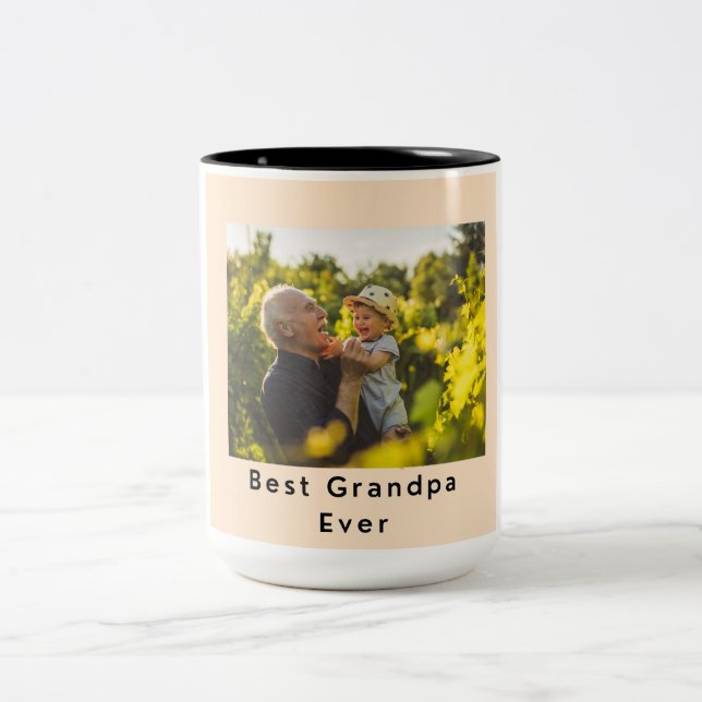 Beste Opa je Foto Zwei Tone Kaffee Tasse (Mittel)