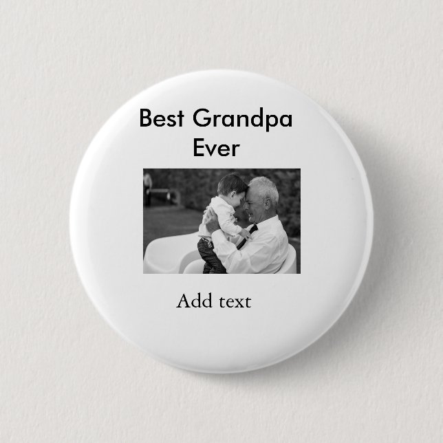 Beste Opa je fügen Fotoname klassisch elegant Button (Vorderseite)