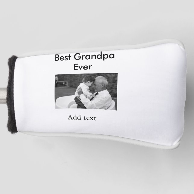 Beste Opa je fügen Fotoname klassisch elegant Golf Headcover (Vorderseite)
