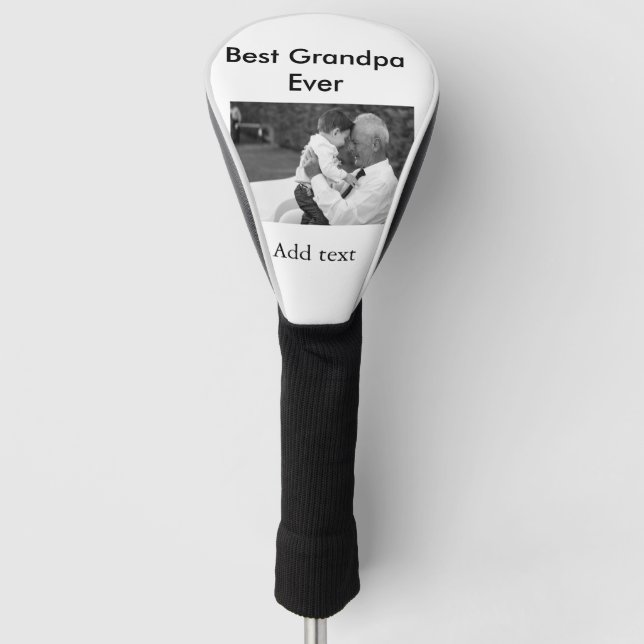 Beste Opa je fügen Fotoname klassisch elegant Golf Headcover (Vorderseite)