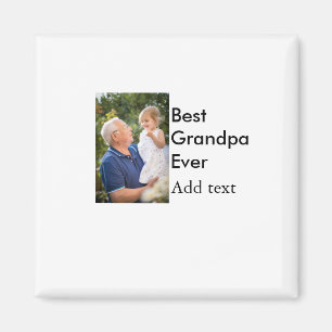Beste Opa je fügen Fotoname klassisch elegant Magnet