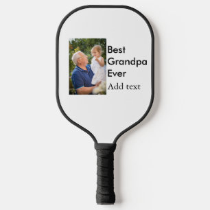 Beste Opa je fügen Fotoname klassisch elegant Pickleball Schläger