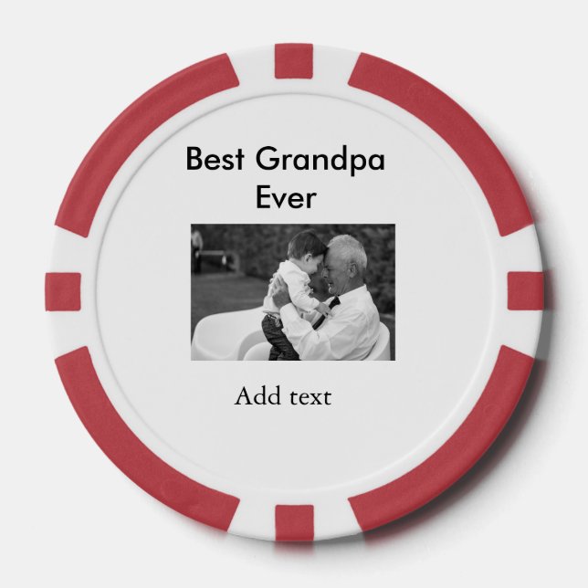 Beste Opa je fügen Fotoname klassisch elegant Pokerchips (Vorderseite)