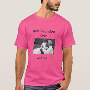 Beste Opa je fügen Fotoname klassisch elegant T-Shirt