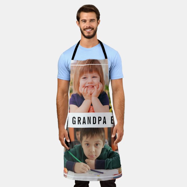 Beste Opa je Großkinder 2 FotoCollage Schürze (Getragen)
