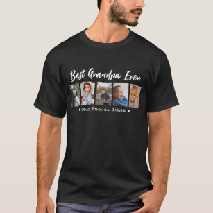 Beste Opa je Großkinder 5 FotoCollage Schwarz T-Shirt
