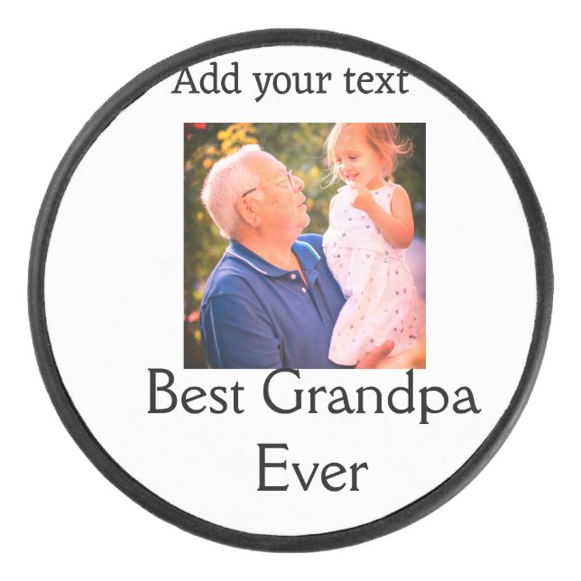 Beste Opa je Großvater Foto Geschenke tex Eishockey Puck (Vorderseite)
