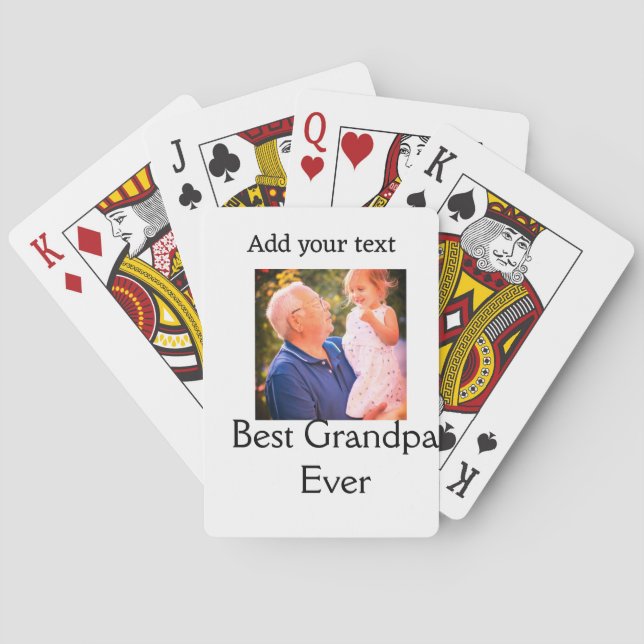 Beste Opa je Großvater Foto Geschenke tex Spielkarten (Rückseite)