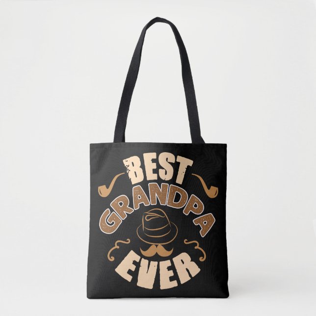 Beste Opa je - Hut- und Pipe-Illustration Tasche (Vorderseite)