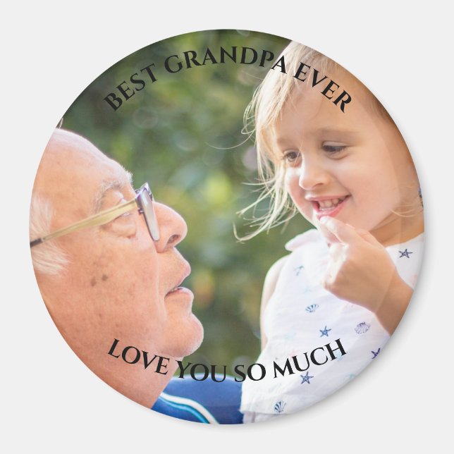 Beste Opa je kundenspezifisches Foto Großkinder Li Magnet (Vorne)
