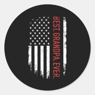 Beste Opa je mit US-amerikanischer Flagge Vater's Runder Aufkleber