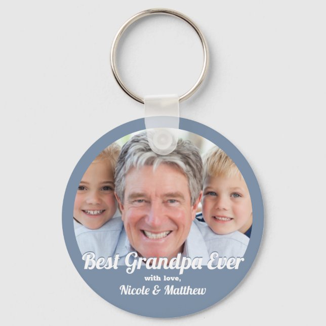 Beste Opa je Modernes Foto Keepake Schlüsselanhänger (Vorderseite)