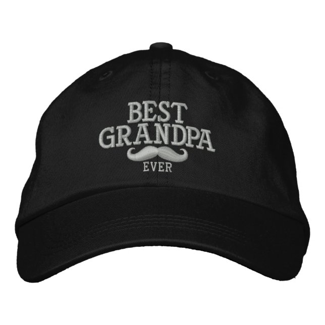 Beste Opa je Mustache Stickerei Bestickte Baseballkappe (Vorderseite)
