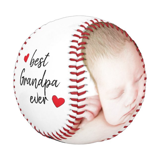 Beste Opa je Niedlich 2 Foto kundenspezifisch Baseball (Schrägansicht)