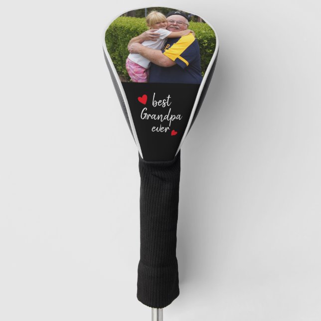Beste Opa je Niedliches Foto Personalisiert Golf Headcover (Vorderseite)
