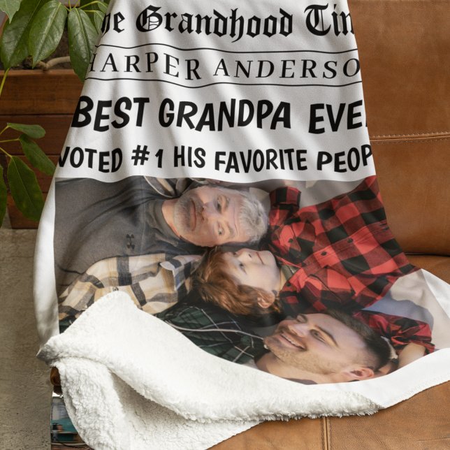Beste Opa je Personalisiertes Foto in Zeitungen Sherpadecke (Von Creator hochgeladen)