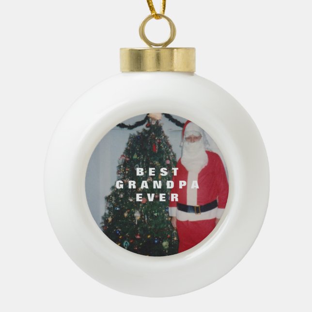 Beste Opa je Personalisiertes Foto Keramik Kugel-Ornament (Vorderseite)