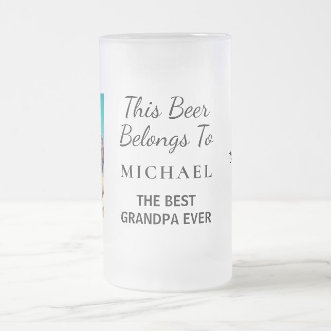 Beste Opa je Personalisiertes Foto Mattglas Bierglas (Mittel)